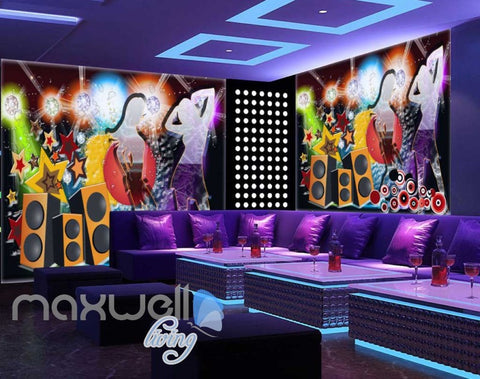 Image of Poster Of Transparent Silhoutte Girls Dancing Art Wall Murals Wallpaper Decals Prints Decor IDCWP-JB-000264