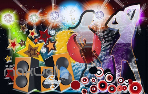 Image of Poster Of Transparent Silhoutte Girls Dancing Art Wall Murals Wallpaper Decals Prints Decor IDCWP-JB-000264