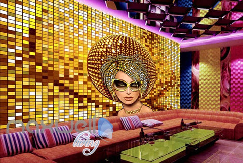 Image of Funky Pixelated Graphic Art Woman Art Wall Murals Wallpaper Decals Prints Decor IDCWP-JB-000271