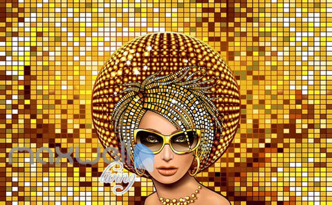 Image of Funky Pixelated Graphic Art Woman Art Wall Murals Wallpaper Decals Prints Decor IDCWP-JB-000271