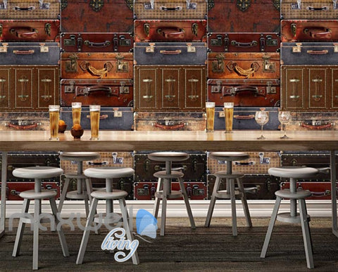 Image of Wallpaper Luggage On Wall Poster Art Wall Murals Wallpaper Decals Prints Decor IDCWP-JB-000276