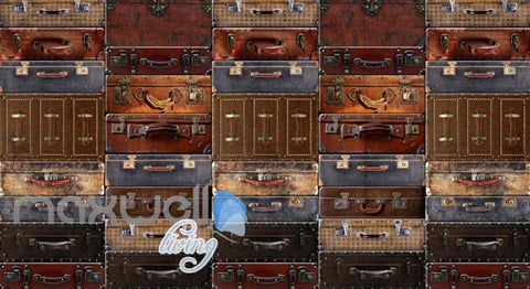 Image of Wallpaper Luggage On Wall Poster Art Wall Murals Wallpaper Decals Prints Decor IDCWP-JB-000276
