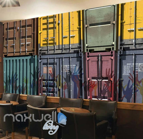 Image of Poster With Shipping Containers And Hands Art Wall Murals Wallpaper Decals Prints Decor IDCWP-JB-000290