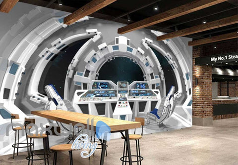 Image of Graphic Art Design Inside Spaceship Art Wall Murals Wallpaper Decals Prints Decor IDCWP-JB-000298
