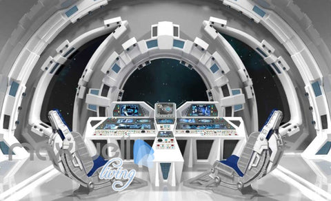Image of Graphic Art Design Inside Spaceship Art Wall Murals Wallpaper Decals Prints Decor IDCWP-JB-000298