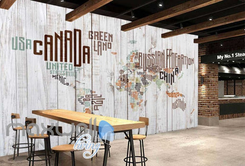 Image of Graphic Art Design World Map Made Of Typographic Country Names Art Wall Murals Wallpaper Decals Prints Decor IDCWP-JB-000301