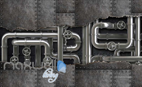 Image of Graphic Art Design Water Pipe Pattern 3D Wall Poster Art Wall Murals Wallpaper Decals Prints Decor IDCWP-JB-000302