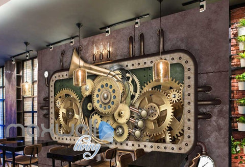 Image of Graphic Art Design Gear Pattern 3D Wall Poster Art Wall Murals Wallpaper Decals Prints Decor IDCWP-JB-000303