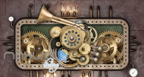 Image of Graphic Art Design Gear Pattern 3D Wall Poster Art Wall Murals Wallpaper Decals Prints Decor IDCWP-JB-000303