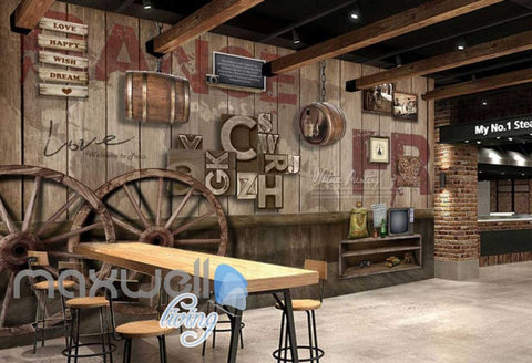 Image of Graphic Art Design Poster Country Style Wooden Wall Art Wall Murals Wallpaper Decals Prints Decor IDCWP-JB-000306