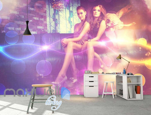 Image of Graphic Art Design Woman Posing In A Bar Art Wall Murals Wallpaper Decals Prints Decor IDCWP-JB-000320