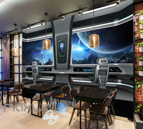 Image of View Space From A Spaceship Art Wall Murals Wallpaper Decals Prints Decor IDCWP-JB-000335