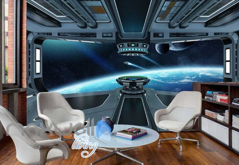 Image of View Space From A Spaceship Art Wall Murals Wallpaper Decals Prints Decor IDCWP-JB-000336