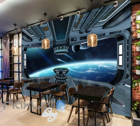 Image of View Space From A Spaceship Art Wall Murals Wallpaper Decals Prints Decor IDCWP-JB-000336