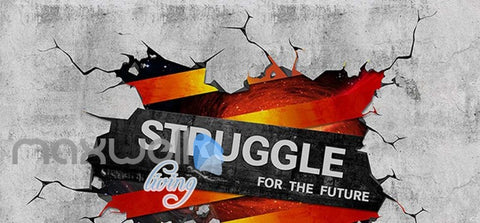 Image of 3D Sign Breaking Through Wall Art Wall Murals Wallpaper Decals Prints Decor IDCWP-JB-000347