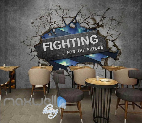 Image of 3D Sign Breaking Through Wall Art Wall Murals Wallpaper Decals Prints Decor IDCWP-JB-000348