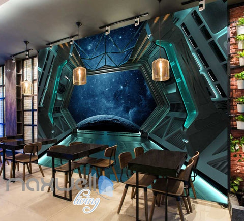 Image of Space View From Spaceship Art Wall Murals Wallpaper Decals Prints Decor IDCWP-JB-000376