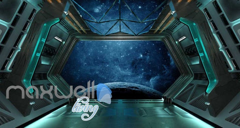Image of Space View From Spaceship Art Wall Murals Wallpaper Decals Prints Decor IDCWP-JB-000376