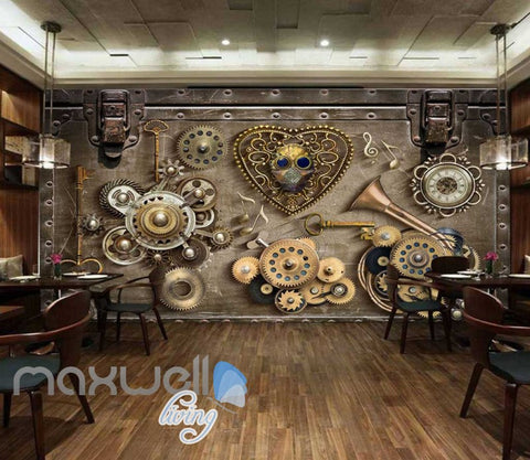 Image of Grunge Poster With Old Gears Art Wall Murals Wallpaper Decals Prints Decor IDCWP-JB-000388