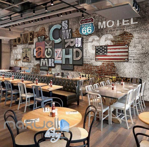 Image of Poster Collage Poster With Letters And Usa Plates Art Wall Murals Wallpaper Decals Prints Decor IDCWP-JB-000393