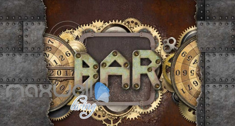 Image of Metal Bar Sign Breaking Through Metal Wall Art Wall Murals Wallpaper Decals Prints Decor IDCWP-JB-000401