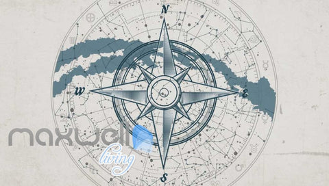 Image of World map compass sea design Art Wall Murals Wallpaper Decals Prints D¨¦cor IDCWP-JB-000413
