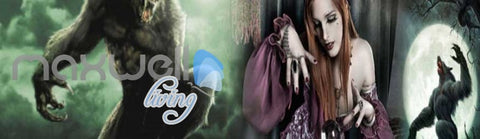 Image of 3d with magician and wolves Art Wall Murals Wallpaper Decals Prints Decor IDCWP-JB-000452