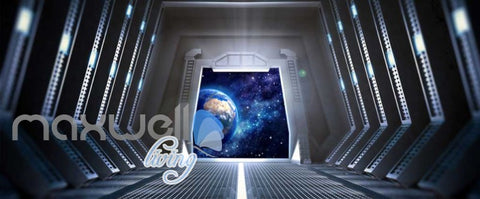 Image of 3d wallpaper view of planet from a spaceship Art Wall Murals Wallpaper Decals Prints Decor IDCWP-JB-000468