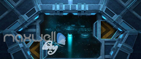 Image of 3d wallpaper view of planet from a spaceship Art Wall Murals Wallpaper Decals Prints Decor IDCWP-JB-000469