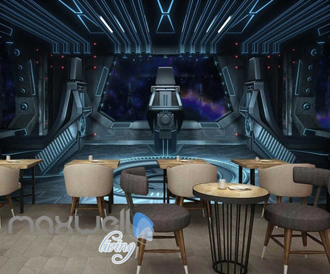 Image of 3d wallpaper view of planet from a spaceship Art Wall Murals Wallpaper Decals Prints Decor IDCWP-JB-000470