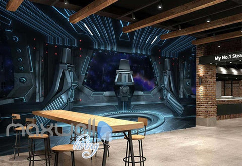 Image of 3d wallpaper view of planet from a spaceship Art Wall Murals Wallpaper Decals Prints Decor IDCWP-JB-000470