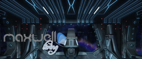 Image of 3d wallpaper view of planet from a spaceship Art Wall Murals Wallpaper Decals Prints Decor IDCWP-JB-000470