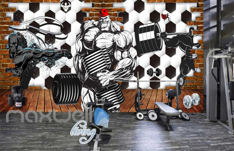 Image of 3d wallpaper graphic desing for a gym Art Wall Murals Wallpaper Decals Prints Decor IDCWP-JB-000471