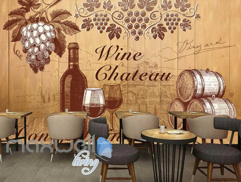 Image of retro wallpaper wine design Art Wall Murals Wallpaper Decals Prints Decor IDCWP-JB-000473