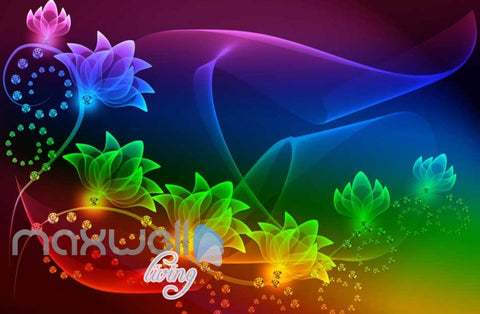 Image of colourful graphic design flowers for a ktv club room Art Wall Murals Wallpaper Decals Prints Decor IDCWP-JB-000474