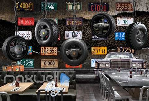 Image of 3d wallpaper with cars and car targets Art Wall Murals Wallpaper Decals Prints Decor IDCWP-JB-000475