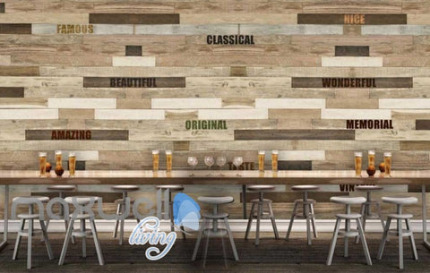 Image of wooden wall with words wallpaper Art Wall Murals Wallpaper Decals Prints Decor IDCWP-JB-000476