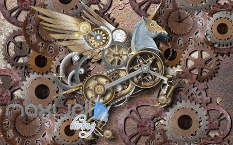 Image of 3d wallpaper with unicorn wear shape Art Wall Murals Wallpaper Decals Prints Decor IDCWP-JB-000477