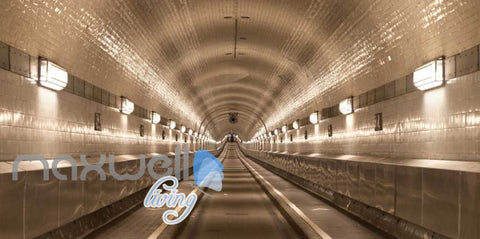 Image of 3d wallpaper of a road path tunnel Art Wall Murals Wallpaper Decals Prints Decor IDCWP-JB-000482