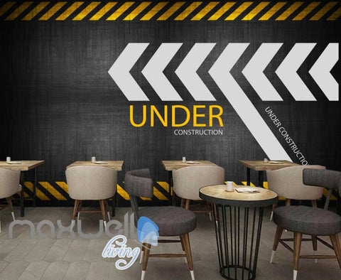 Image of wallpaper graphic design of under construction sign Art Wall Murals Wallpaper Decals Prints Decor IDCWP-JB-000489