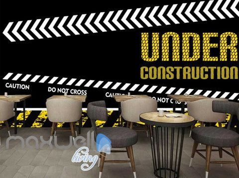 Image of wallpaper graphic design of under construction sign Art Wall Murals Wallpaper Decals Prints Decor IDCWP-JB-000491