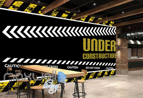 Image of wallpaper graphic design of under construction sign Art Wall Murals Wallpaper Decals Prints Decor IDCWP-JB-000491