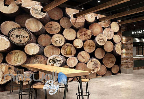 Image of 3d graphic wallpaper design wood pile Art Wall Murals Wallpaper Decals Prints Decor IDCWP-JB-000536