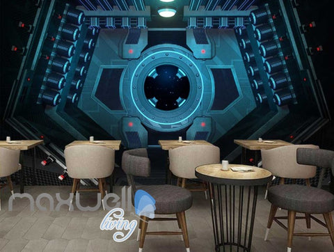Image of 3d wallpaper of a window of a space ship Art Wall Murals Wallpaper Decals Prints Decor IDCWP-JB-000561