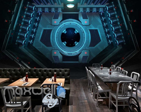 Image of 3d wallpaper of a window of a space ship Art Wall Murals Wallpaper Decals Prints Decor IDCWP-JB-000561