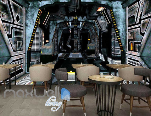 Image of 3d wallpaper of space ship interior Art Wall Murals Wallpaper Decals Prints Decor IDCWP-JB-000562