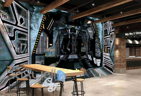 Image of 3d wallpaper of space ship interior Art Wall Murals Wallpaper Decals Prints Decor IDCWP-JB-000562