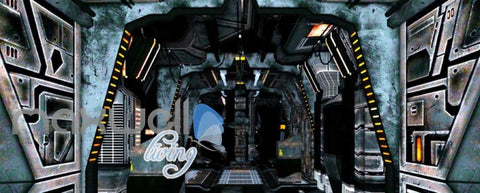 Image of 3d wallpaper of space ship interior Art Wall Murals Wallpaper Decals Prints Decor IDCWP-JB-000562