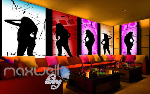 Image of 3d wallpaper dancing women silhouette Art Wall Murals Wallpaper Decals Prints Decor IDCWP-JB-000572