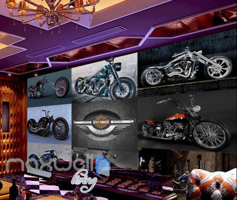 Image of wallpaper collague photo of motor bikes Art Wall Murals Wallpaper Decals Prints Decor IDCWP-JB-000588